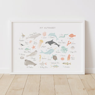 Decoración de guardería con alfabeto de animales d