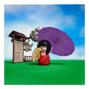 Decoración de guardería con muñeca Kokeshi Japones