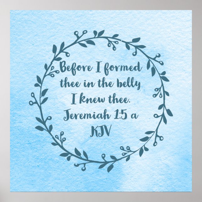 Decoración de guardería cristiana - Jeremiah 1:5 a (Frente)