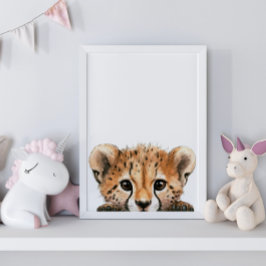 Decoración de guardería de acuarela de bebé guepar