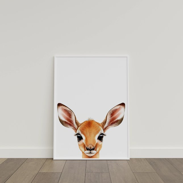 Decoración de guardería de antílope bebé con acuar (Cute Watercolor Baby Antelope Nursery Decor)