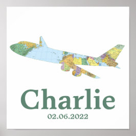 Decoración de guardería de avión personalizado con