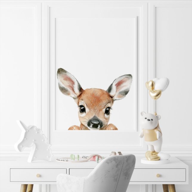 Decoración de guardería de ciervo bebé con acuarel (Cute Watercolor Baby Deer Nursery Decor)