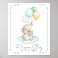 Decoración de guardería de elefante bebé y globos 