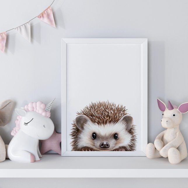 Decoración de guardería de erizo bebé acuarela lin (Cute Watercolor Baby Hedgehog Nursery Decor)