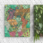 Decoración de guardería de jungla<br><div class="desc">¡Las guarderías con temática de la jungla son tendencia y es fácil ver por qué! Decore su espacio con esta hermosa selva tropical llena de sus plantas exóticas favoritas y un adorable jaguar de gato grande. Perfecto para una habitación infantil o para una guardería, este impresionante y detallado lienzo es...</div>