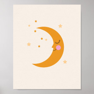 Decoración de guardería de luna feliz