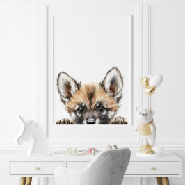 Decoración de guardería de perro salvaje de acuare