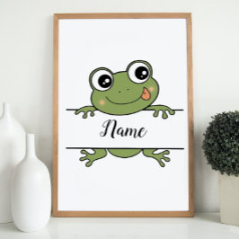 Decoración de guardería de rana Nombre personaliza