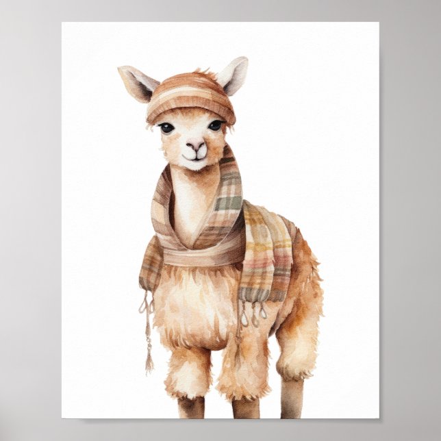 Decoración de guardería Llama Cute Llama (Frente)