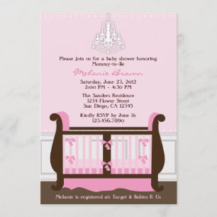 Decoración de guardería rosa Chica Moda Invitación