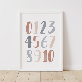 Decoración de habitación boho para niños con númer