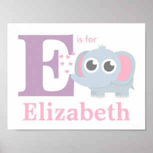 Decoración de habitación de niña elefante bebé con