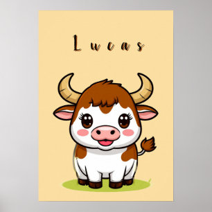 Decoración de habitación infantil con toro de dibu