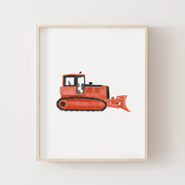Decoración de habitación infantil de Bulldozer roj