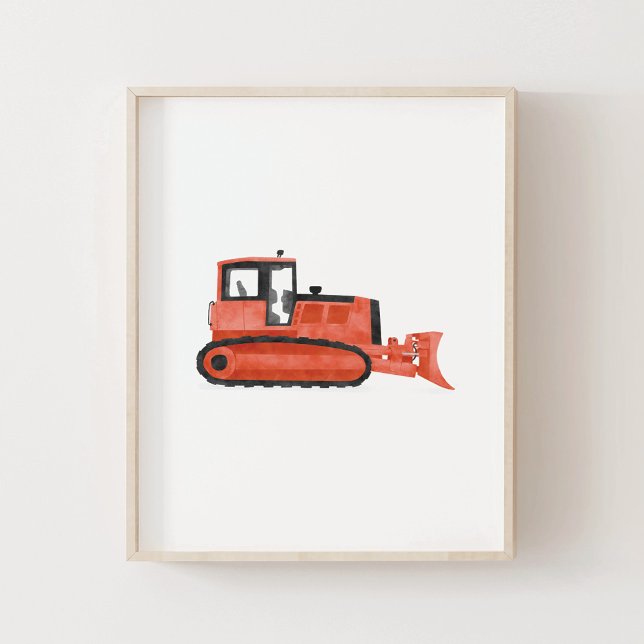 Decoración de habitación infantil de Bulldozer roj (Subido por el creador)