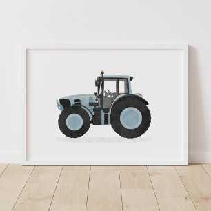 Decoración de habitación infantil de Tractor Azul