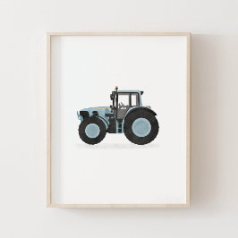 Decoración de habitación infantil de tractor azul