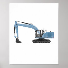 Decoración de habitación infantil Excavadora Azul
