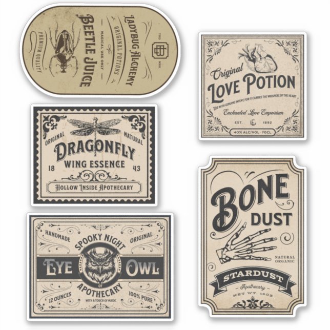 Decoración de Halloween de la Etiqueta de Poción d (Anverso)