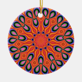 Decoración de hipster de Mandala Retro Naranja