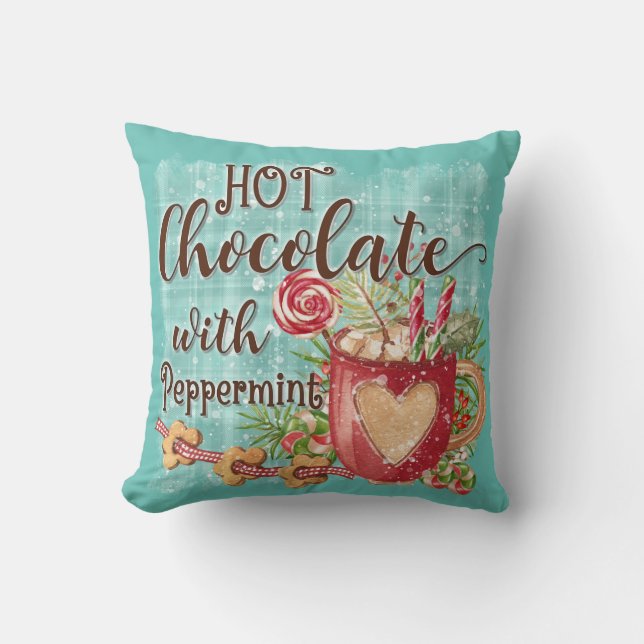 Decoración de hogar de chocolate caliente almohada (Anverso)