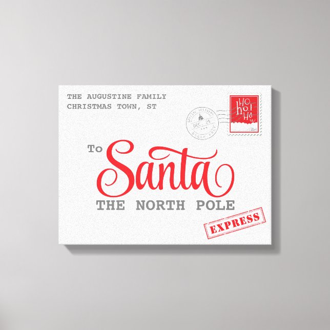 Decoración de inicio de Navidades de letras Santa (Anverso)