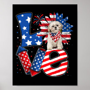 Decoración De Julio Amo Patriótico Shih Tzu Perro