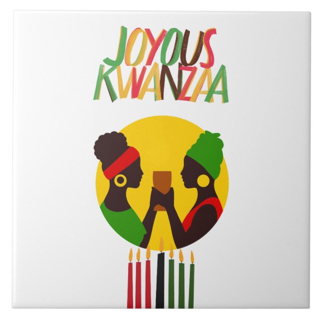Decoración De Kwanza Tejas De Cerámica Decoración  (Frente)