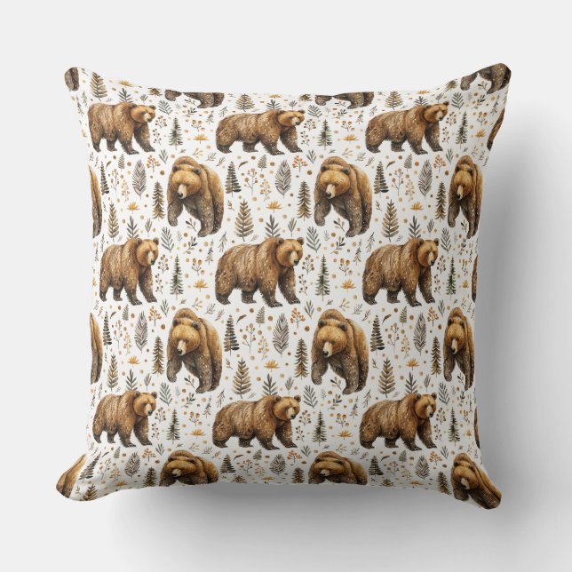 Decoración de la cabaña de oso marrón almohada de  (Anverso)