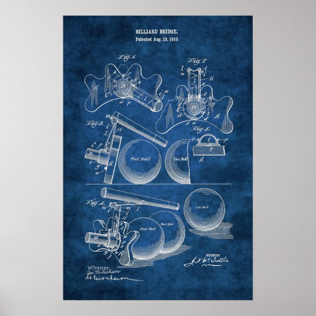 Decoración De La Habitación Billiard Patent Art #1 (Frente)