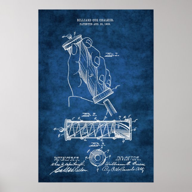 Decoración De La Habitación Billiard Patent Art #1 (Frente)