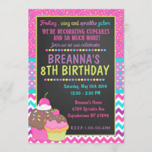 Decoración de la invitación a la fiesta del pastel