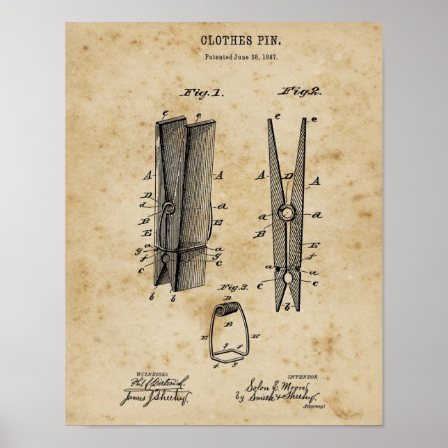 Decoración de lavado Ropa de madera Pincel de dise (Frente)