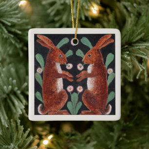 Decoración de liebre del bosque de estilo antiguo