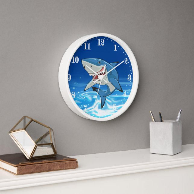 decoración de los amantes del tiburón fresco Reloj (Oficina)