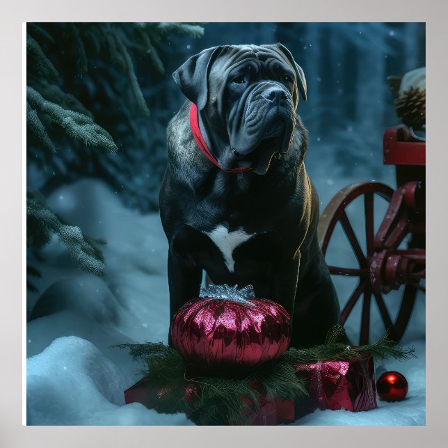 Decoración de los Navidades Cane Corso Snowy Sleig (Frente)