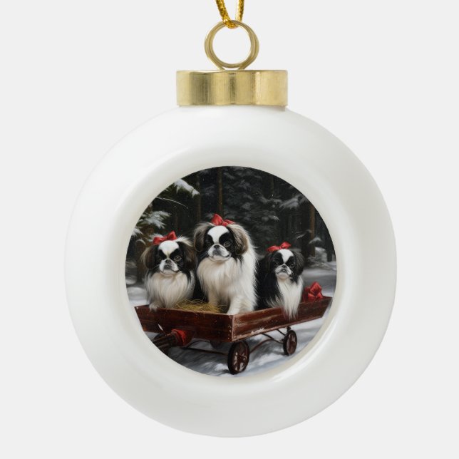 Decoración de los Navidades Chin Snowy Sleigh (Anverso)