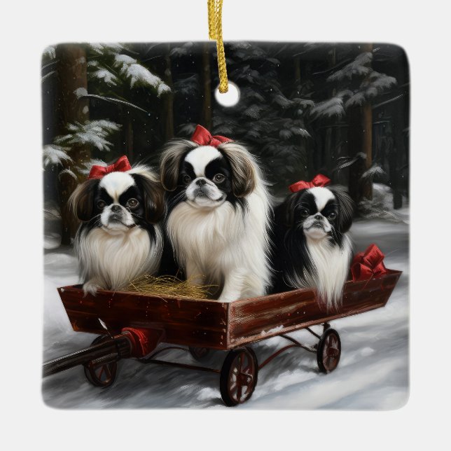 Decoración de los Navidades Chin Snowy Sleigh (Anverso)