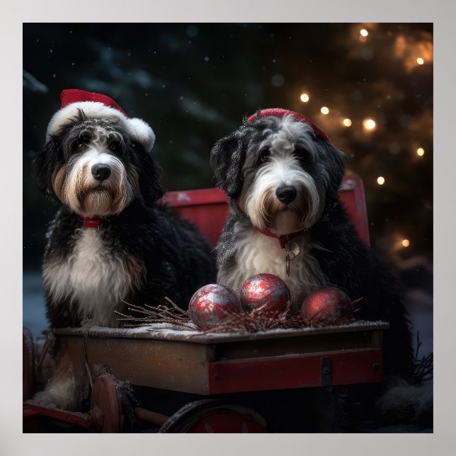 Decoración de los Navidades de Bernedoodle Snowy S (Frente)