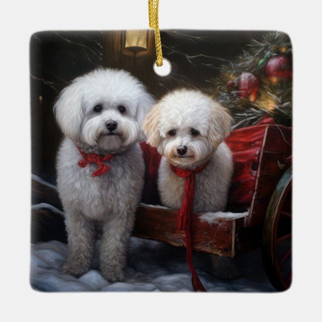 Decoración de los Navidades de Bichon Frise Snowy  (Anverso)