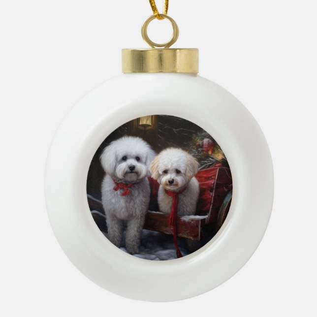 Decoración de los Navidades de Bichon Frise Snowy  (Anverso)