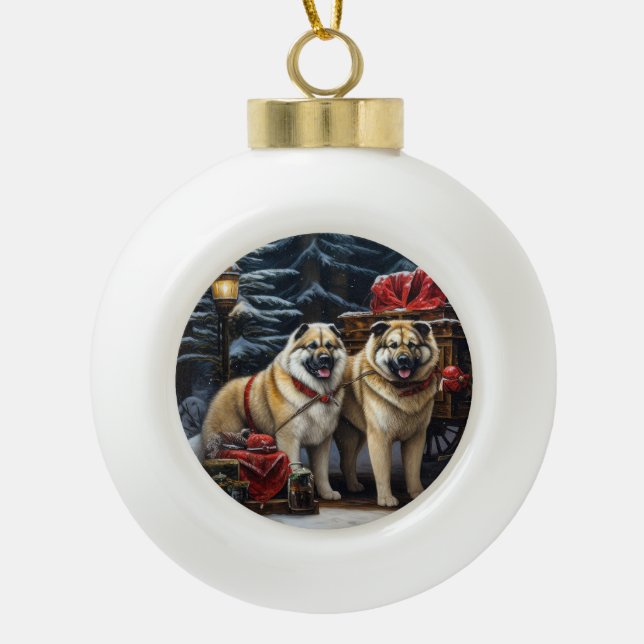 Decoración de los Navidades estadounidenses Akita  (Anverso)
