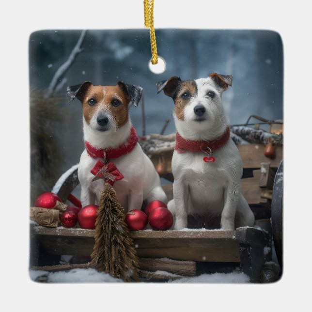 Decoración de los Navidades Jack Russell Snowy Sle (Anverso)