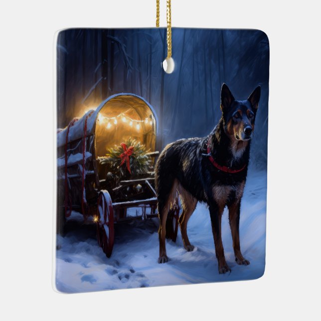 Decoración de los Navidades Kelpie Snowy Sleigh de (Derecha)