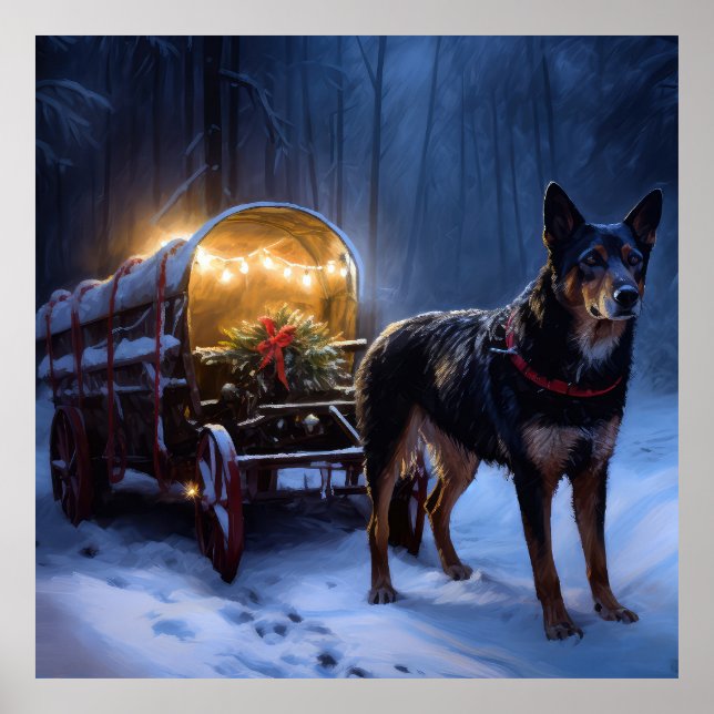 Decoración de los Navidades Kelpie Snowy Sleigh de (Frente)