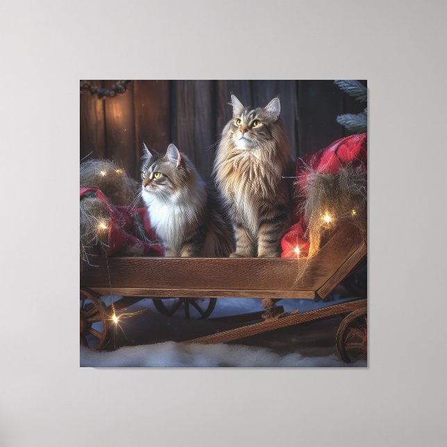 Decoración de los Navidades Maine Coon Snowy Sleig (Anverso)