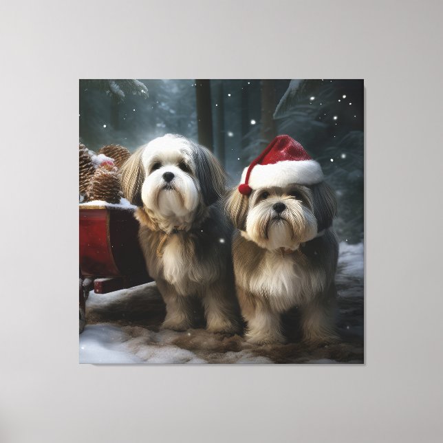 Decoración de los Navidades Malti tzu Snowy Sleigh (Anverso)