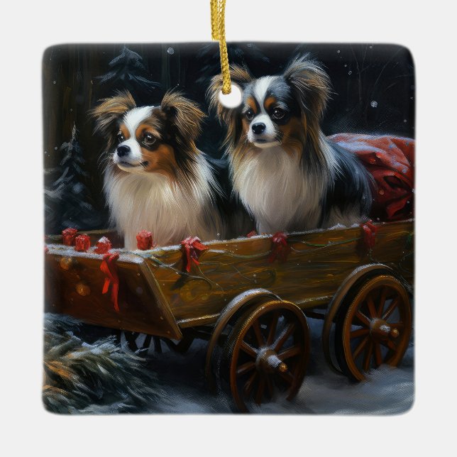Decoración de los Navidades Papillon Snowy Sleigh (Anverso)