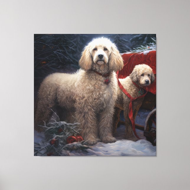 Decoración de los Navidades Poodle Snowy Sleigh (Anverso)